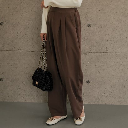 Cropped Pants - アクアガレージ aquagarage タックジョーゼットパンツ 春 夏 秋 M |アクアガレージ aquagarage （モカ）