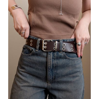 スタイロ styiro 【男女問わず選べる6タイプ】シルバー ブラック ユニセックスアソートハトメベルト （ブラウン1）