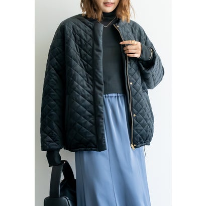 エムドゥ M.deux リバーシブルベロアキルティングコート （ブラック）