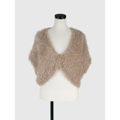 プチローブ petirobe ラメシャギーニットボレロ （モカ）