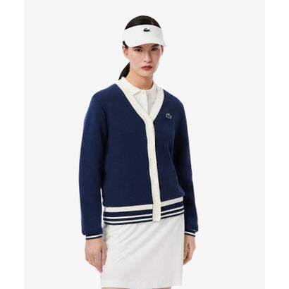 ラコステ LACOSTE ウィンドブレイカーニットカーディガン （ネイビー）