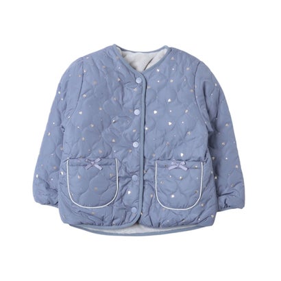 プティマイン petit main 箔プリントリバーシブルジャケット (ブルーグレー)
