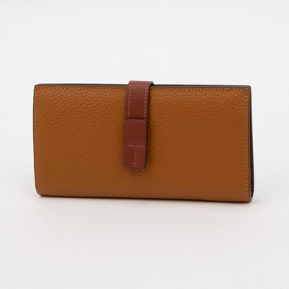 モーヴ mauve 【本革】長財布財布 レディース ベルトデザイン シボ加工 スリムデザイン （キャメル）