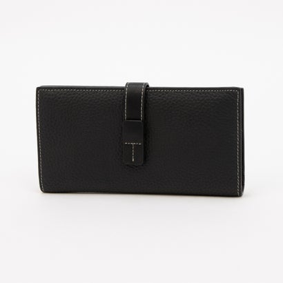 モーヴ mauve 【本革】長財布財布 レディース ベルトデザイン シボ加工 スリムデザイン （ブラック）