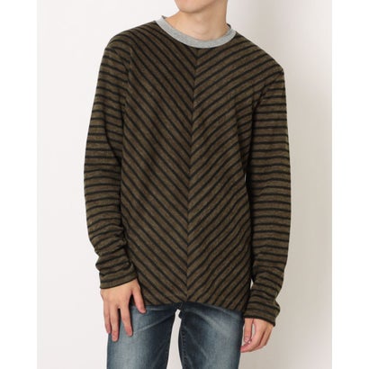 モードフルーレ MODE FOURRURE イタリア製メンズ長袖カットソー (グリーン/BK)