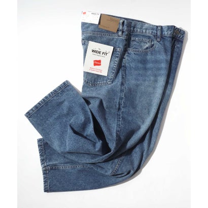 ラザル Lazar Hanes/ヘインズ WIDE FIT DENIM PANTS/ワイドフィット ストレート デニムパンツ/レディース メンズ （ライトブルー）