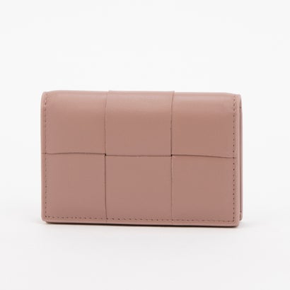 モーヴ mauve スタイリッシュな格子デザイン レザー カードケース 名刺入れ （ピンク）