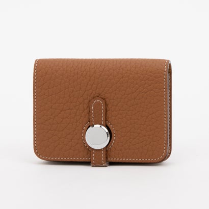 モーヴ mauve 本革 カードケース 名刺入れ 丸ボタン ベルトデザイン （キャメル）