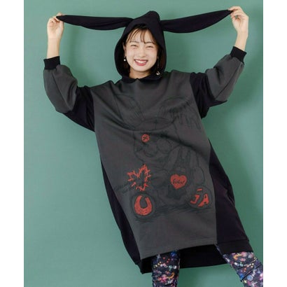 スカラー ScoLar ラビル大好きうさぎ人形なりきりワンピース （ブラック）