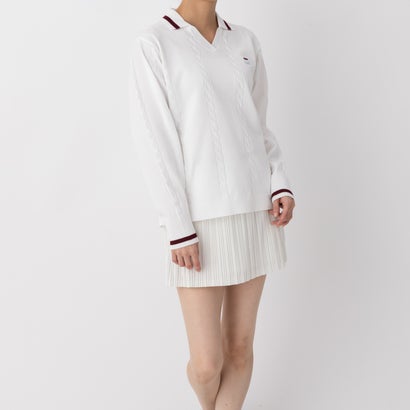 フィラ FILA 【カジュアルウェア】L/S KNIT SHIRTS / ロングスリーブニットシャツ / レディース （O.WHITE）