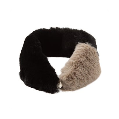 トーキョーシャツ TOKYO SHIRTS マグネット付 色切替 プチマフラー レディース （ブラック）