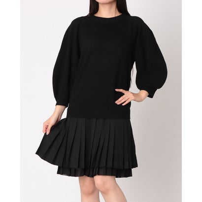 シルビアン ヒーチ SILVIAN HEACH 2ピース風ニット切替プリーツスカートワンピース （BLACK）