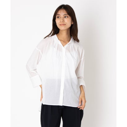 レリアン Leilian 織柄シャツブラウス【SOMELOS】 （アイボリー）