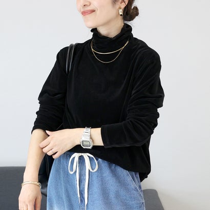 アレッタ ヴィータ Aletta vita シアーベロアタートルプルオーバー （ブラック）