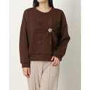 モードフルーレ MODE FOURRURE イタリア製フラワーカットソー (ブラウン)