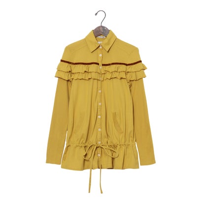 イタリコ ITALICO JUDDYCORN ジュディーコーン 日本製 フリルチュニック ブラウジング 絞り付き （イエロー）