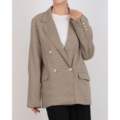 ヒューマンセカンドオケージョン Human 2nd Occasion チェック柄テーラードジャケット （ベージュ）