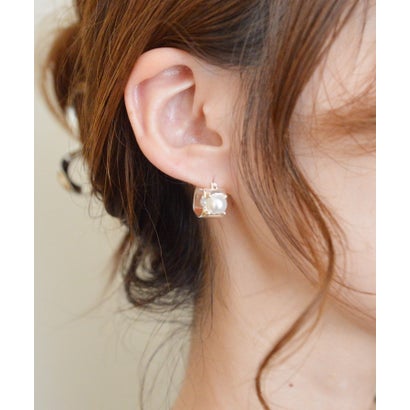 スタイロ styiro ニッケルフリー スクエアフープパールピアス （シルバー）