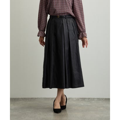 ダブルフェーストーキョー Doubleface Tokyo タックフレアグロッシースカート【日本製】 （ブラック）