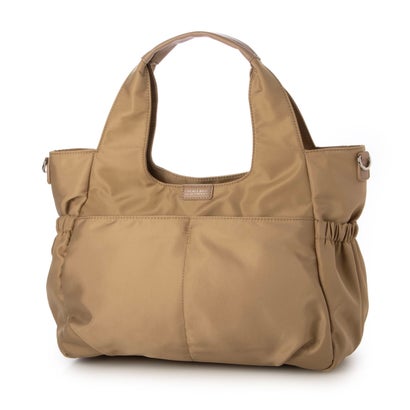 ビアデルトリトーネ Via Del Toritone 2way 中身が見やすいバイカラーくり手 Lサイズ （ベージュ）