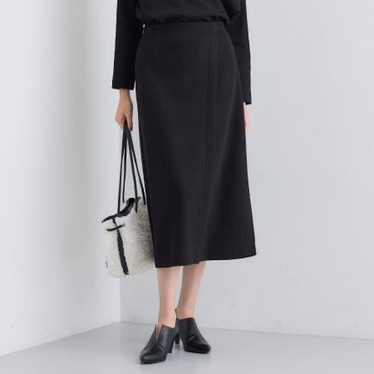 インディヴィ INDIVI 【SETUP可能／洗える／UVケア】ライトジャージ セミフレアスカート （ブラック(019)）