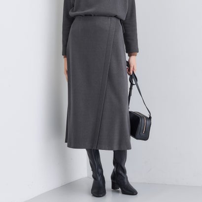 インディヴィ INDIVI 【SETUP可能／洗える／UVケア】ライトジャージ セミフレアスカート （チャコールグレー(013)）