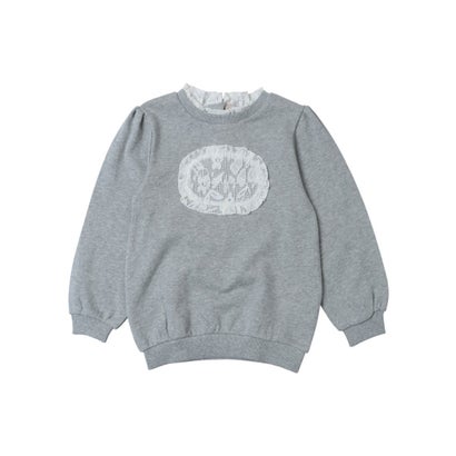 プティマイン petit main 【リンク】レースロゴトレーナー （TOP・グレー）