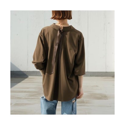 HERENCIA ブラウス Back Grosgrain Twill Blouse H425313 （1/ブラウン）