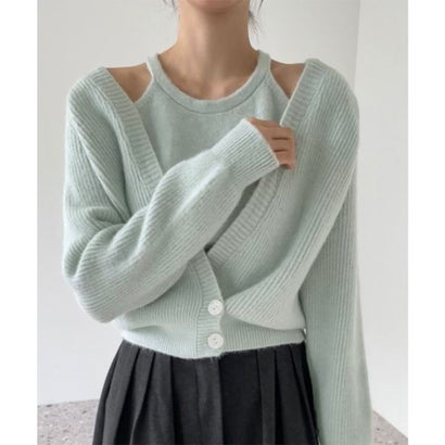 ミニミニストア miniministore ニットトップス レディース 2点セット （ミント）