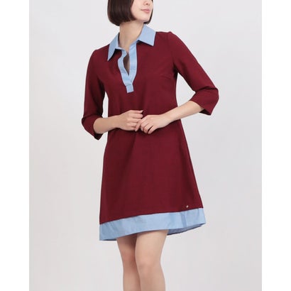 リナシメント RINASCIMENTO バイカラーシャツスイッチワンピース （Bordeaux Rosso）