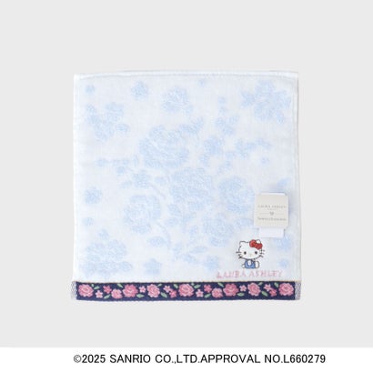 ローラ アシュレイ LAURA ASHLEY 【サンリオキャラクターズ コラボ】ハローキティ＆バラ タオルハンカチ （ブルー(191)）
