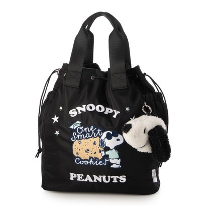 イザック Y'SACCS SNOOPYデザイン 2way巾着トート(クッキー） （ブラック）