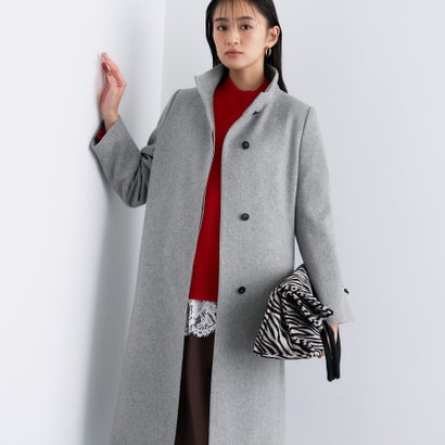 インディヴィ INDIVI 【名品コート／日本製】ウール100％スタンドカラーロングコート （グレー(912)）