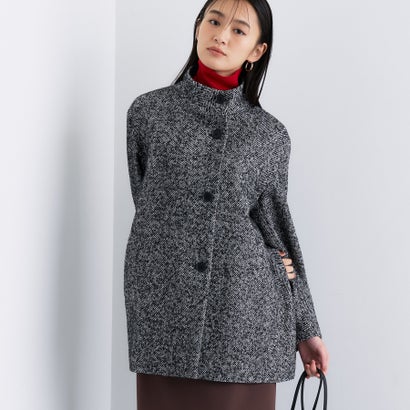 インディヴィ INDIVI 【日本製／ミドル丈】スタンドカラーミドルコート （ブラック(419)）