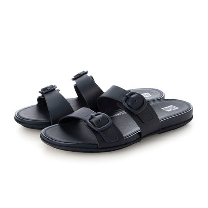フィットフロップ fitflop fitflop（フィットフロップ）GRACIE RUBBER-BUCKLE TWO-BAR LEATHER SLIDES （ブルー）