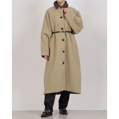 メゾンブリーズ MAISON BREEZE ループツイード ステンカラーコート DTK （オリーブ）