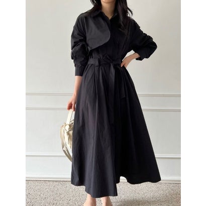 ビビッドレディ VIVIDLADY 2wayトレンチコートワンピースロング （ブラック）