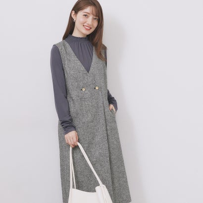 インデックス index ラップ風ツィードジャンスカ【洗濯機可・防シワ】 （ブラック(019)）