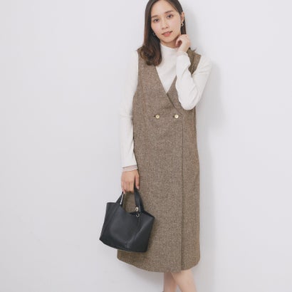 インデックス index ラップ風ツィードジャンスカ【洗濯機可・防シワ】 （ブラウン(044)）