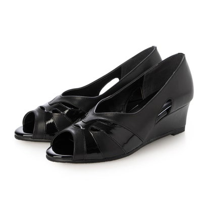 トキミノクツ 時見の靴 【4E】【牛革】オープントゥパンプス （ブラック）