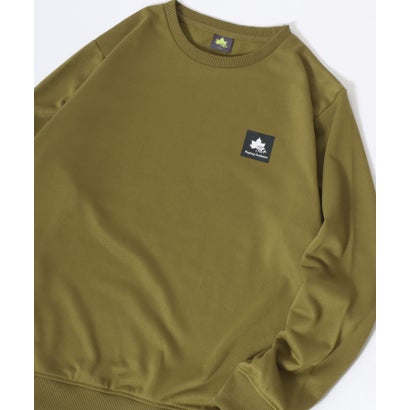 ロゴス LOGOS LOGOS/ロゴス 裏毛 ワンポイントボックスロゴ クルーネックスウェット レディース メンズ トレーナー （カーキ）