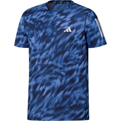 アディダス adidas アディダス adidas オウン ザ ラン 総柄プリント 半袖 T シャツ TX758 （JZ5477 ブ..