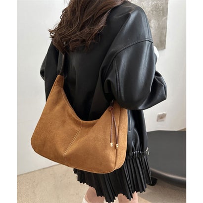 ミニミニストア miniministore ショルダーバッグ レディース スエード調 （キャメル）(4)