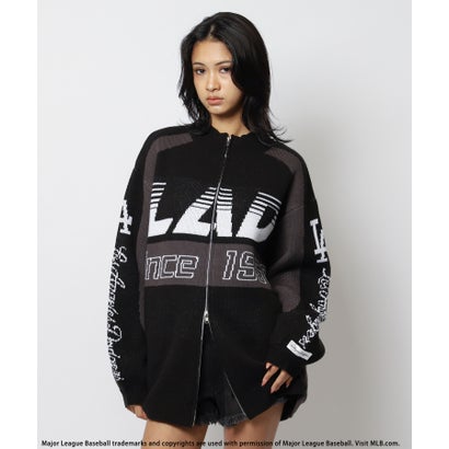 バック トゥー ザ フィールド （ビーティーティーエフ） BACK TO THE FIELD (BTTF) 【MLB】ダブルZIPロゴニットカーデ （ブラック）