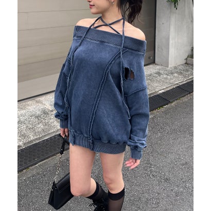 スパイラルガール SPIRALGIRL チョーカーピグメントオーバーチュニック （ブルー）