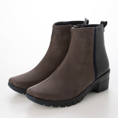 リフレッシュウォーク REFRESH WALK 【軽量＆防水】コンビ素材ショートブーツ RF6059 （ダークグレースエード/ブラックスムース）