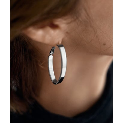 スタイルデリ STYLE DELI オーバル平打ちフープピアス （シルバー）