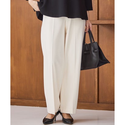 23区（大きいサイズ） 【洗える】ウォームストレッチ ワイド パンツ （アイボリー系）