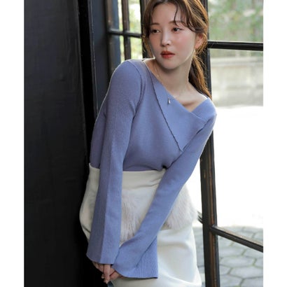 ノエラ NOELA ベルスリーブリブニット （ブルー）