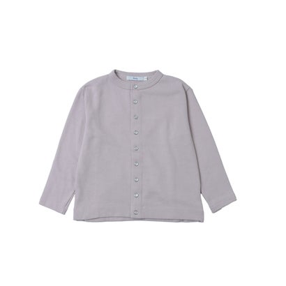 オムネス OMNES 裏毛スウェット パールドットカーディガン （ピンクベージュ）